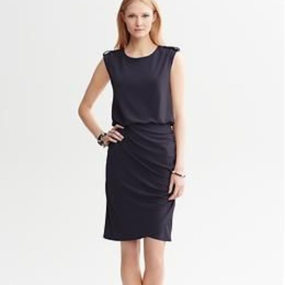 Banana Republic Dresses & Skirts - Banana Republic Ruched Tulip Career Dress Navy Blue - Size S